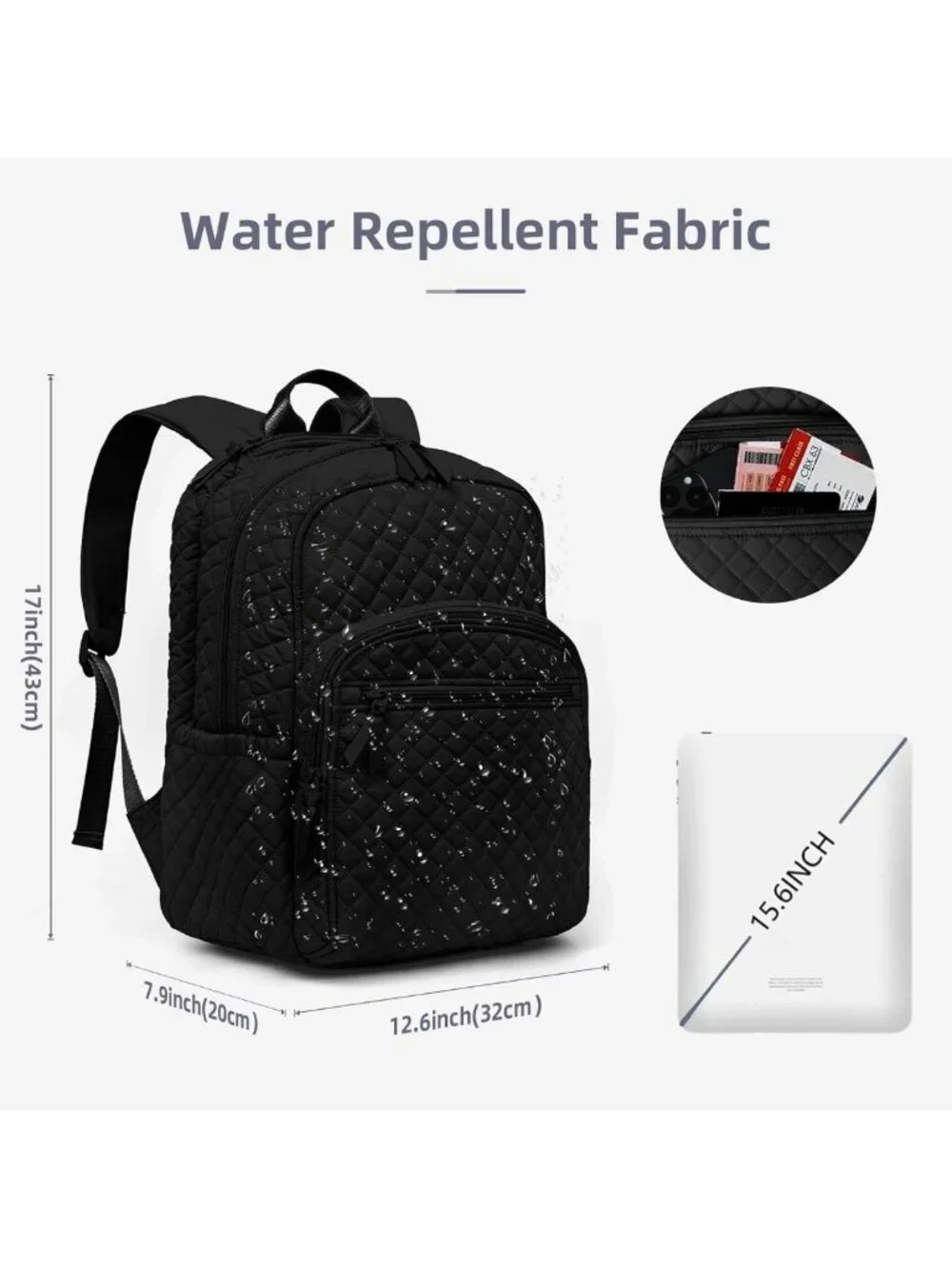 Stylish Waterproof Quilted Backpack for Women | Casual College Daypack for